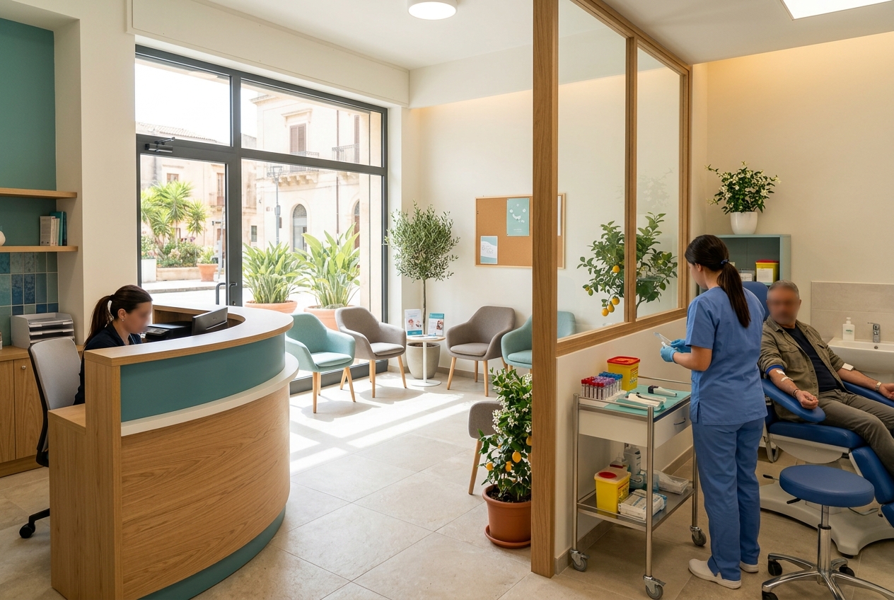 Accoglienza e sala prelievi del Centro Analisi Biogenesi
